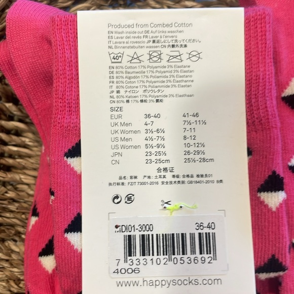 HAPPY SOCKS MINI DIAMOND GEOMETRIC PATTERN - PACK OF 3 - Picture 4 of 5